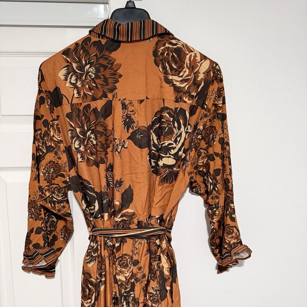 Conditions Apply Irwania Midi Shirtdress 3X Brown Pattern NWT - Picture 10 of 16